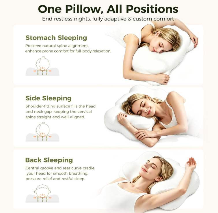 Dual-height reversible memory foam pillow